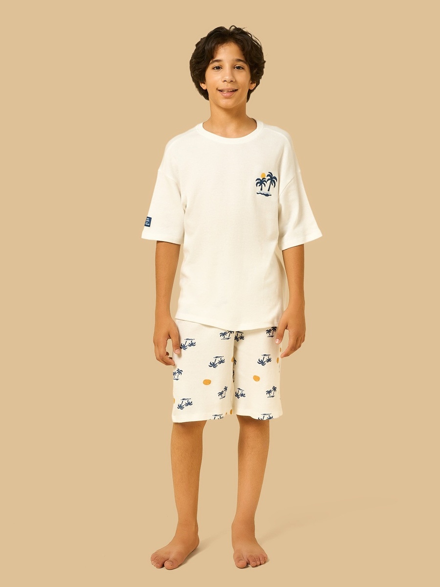 Palm Tree Print Shorts Set