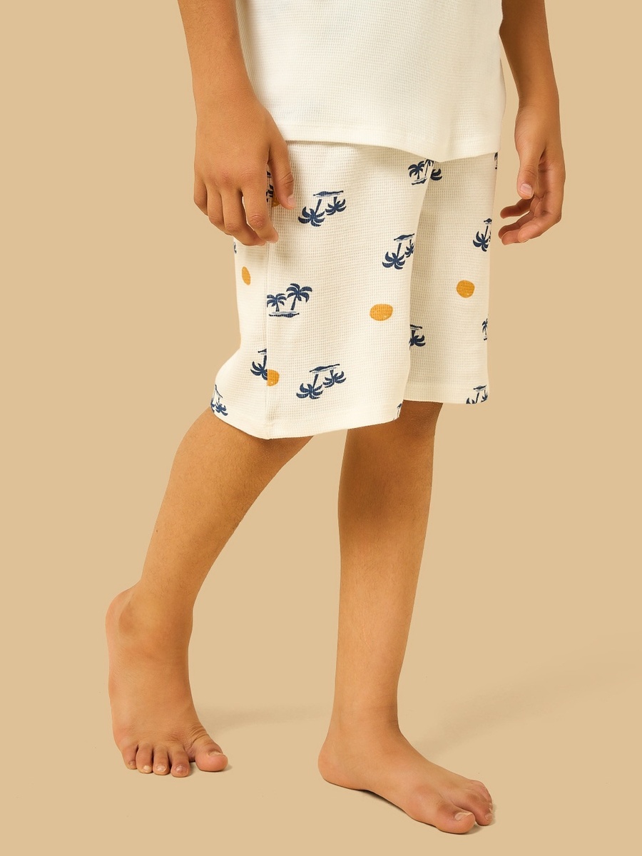Palm Tree Print Shorts Set