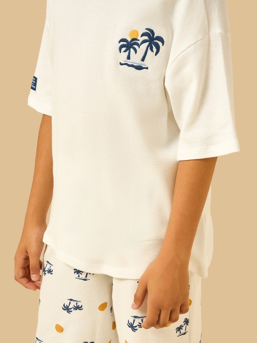 Palm Tree Print Shorts Set