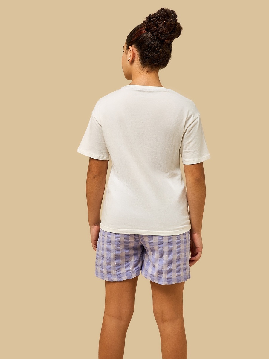 Checked Seersucker Shorts Set