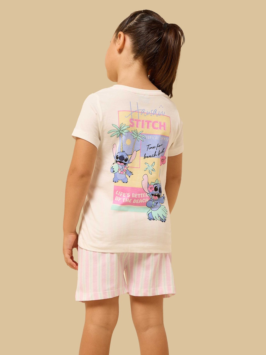 Stitch Print Shorts Set