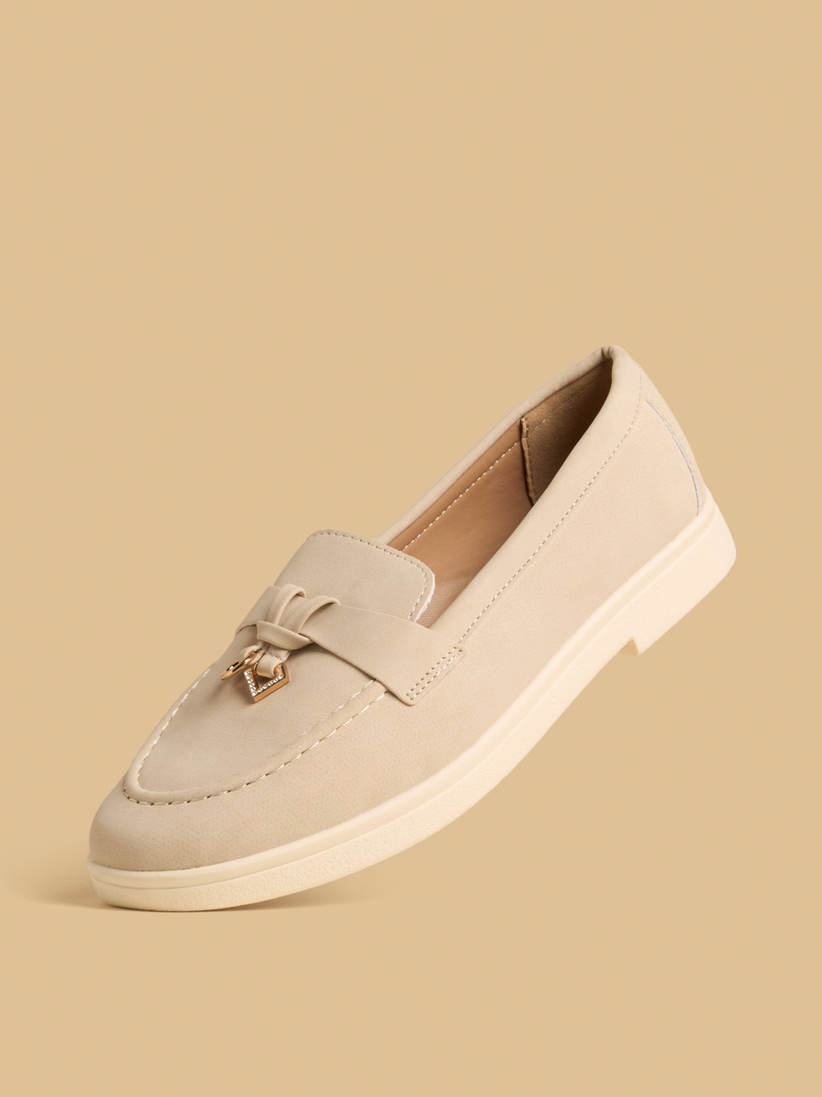 Metal Accent Slip-On Loafers