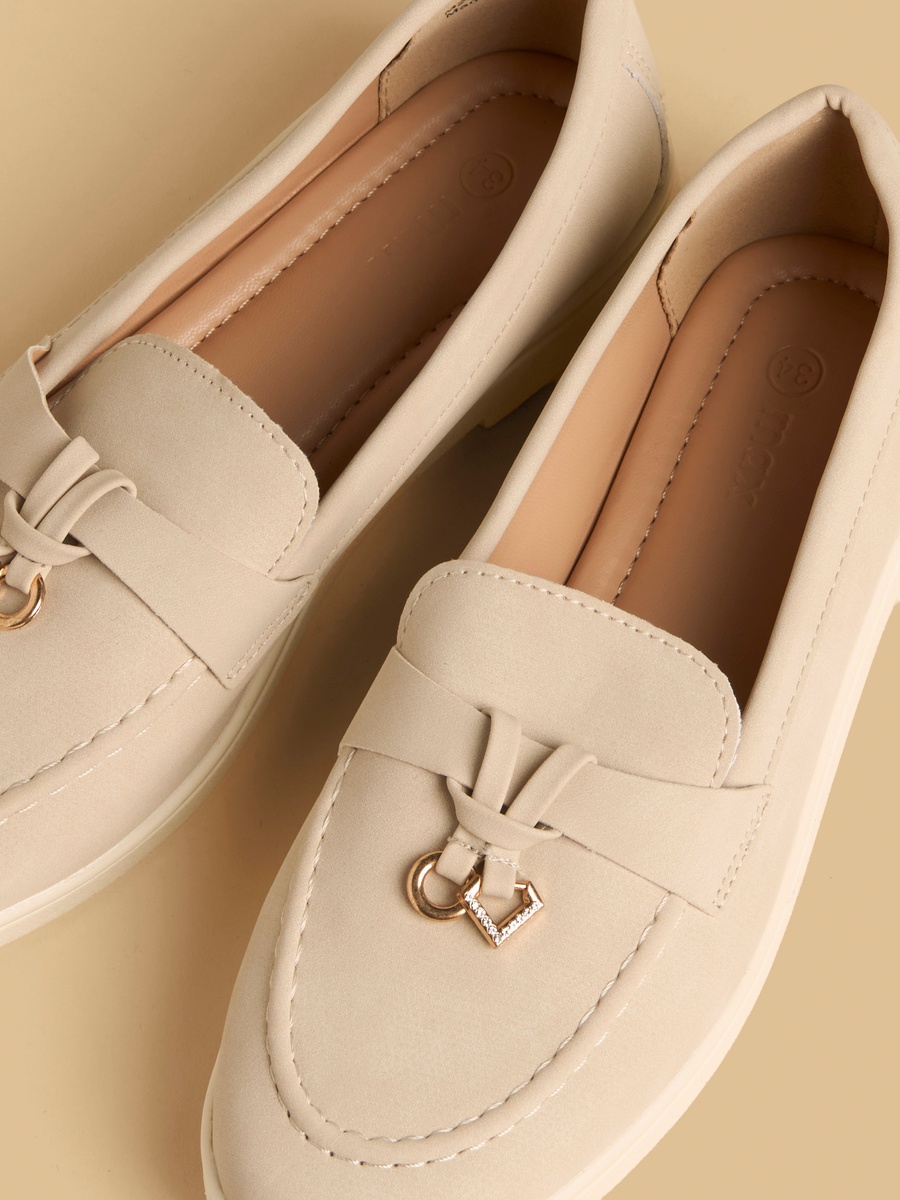 Metal Accent Slip-On Loafers