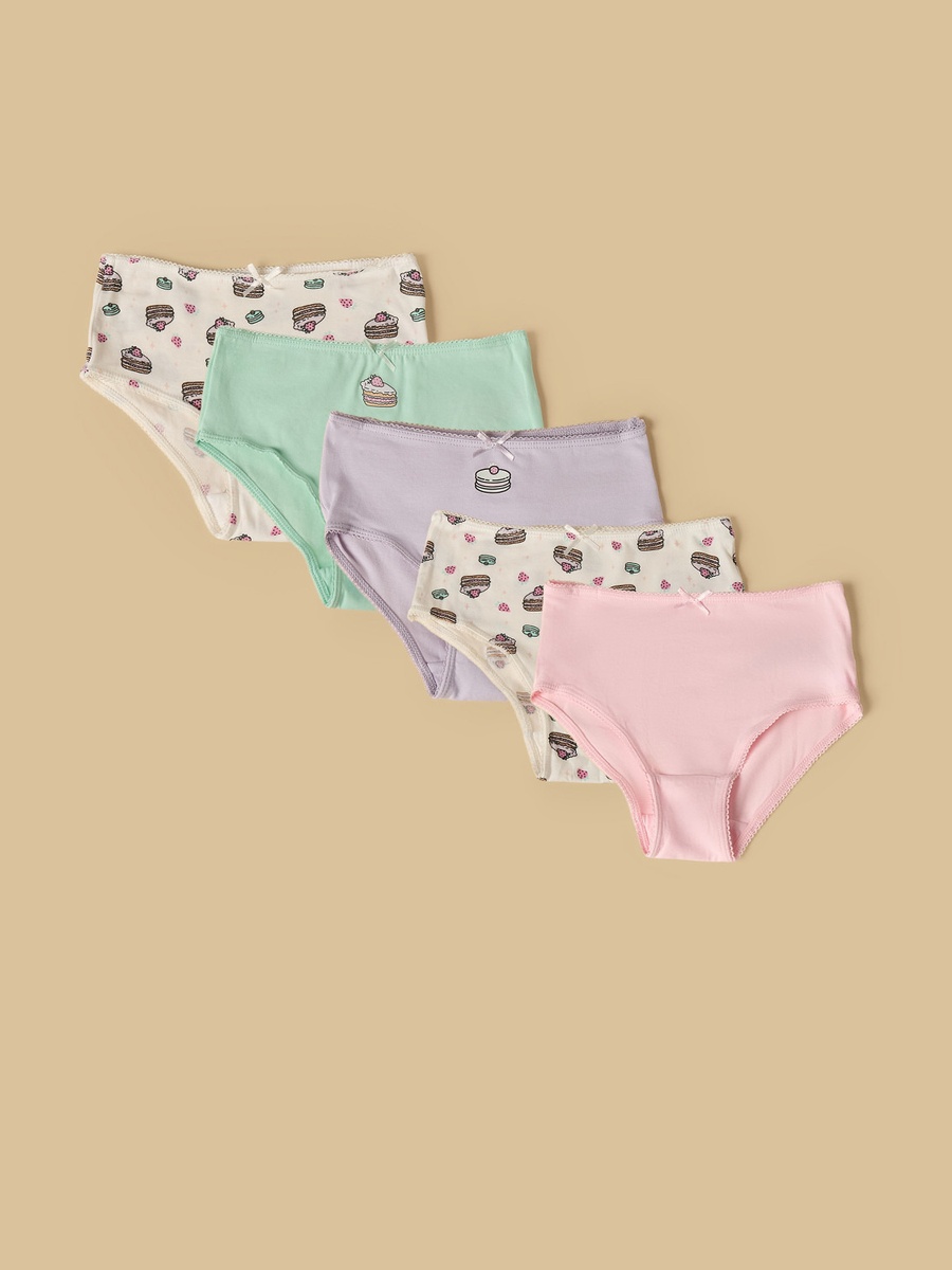 Pack of 5 - Food Print Boyleg Briefs