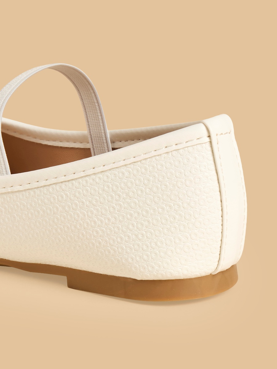 Bow Accent Ballerina Shoes with Elasticated Strap