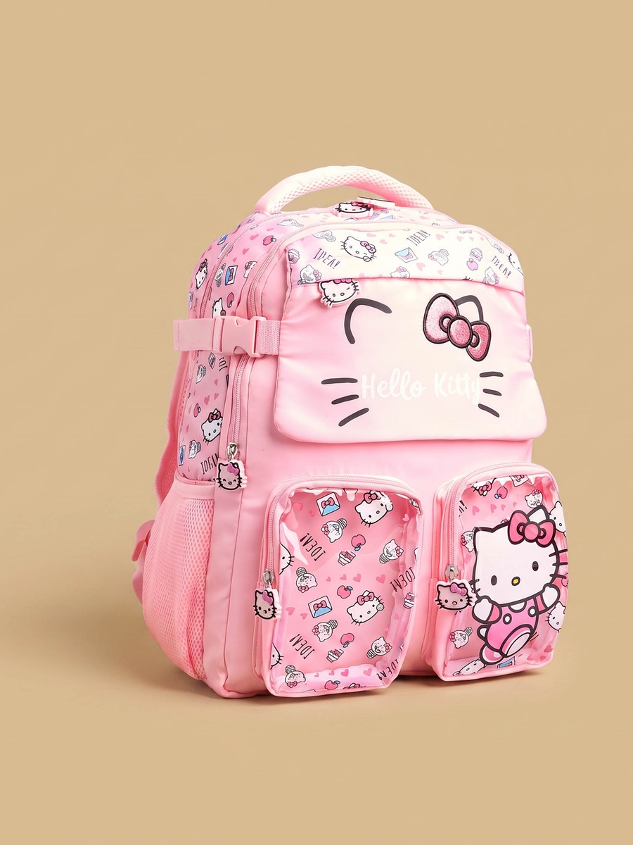 Hello Kitty Print Backpack with Adjustable Shoulder Straps