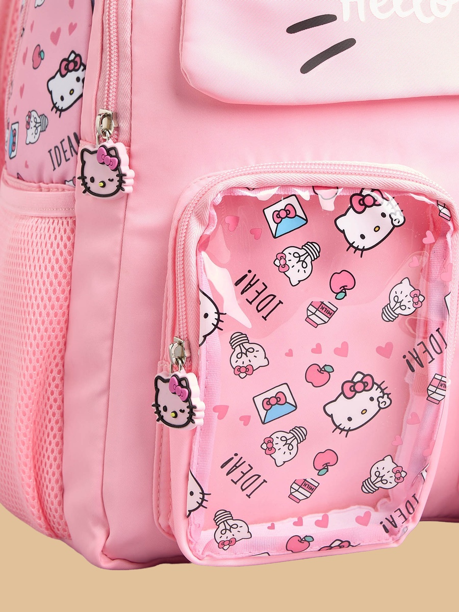 Hello Kitty Print Backpack with Adjustable Shoulder Straps