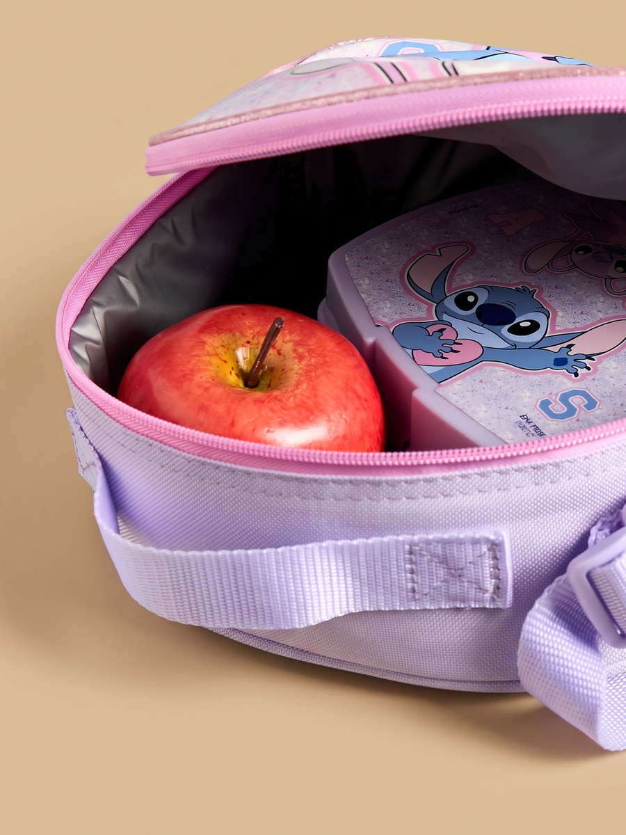 Stitch and Angel Print 5-Piece Backpack Set