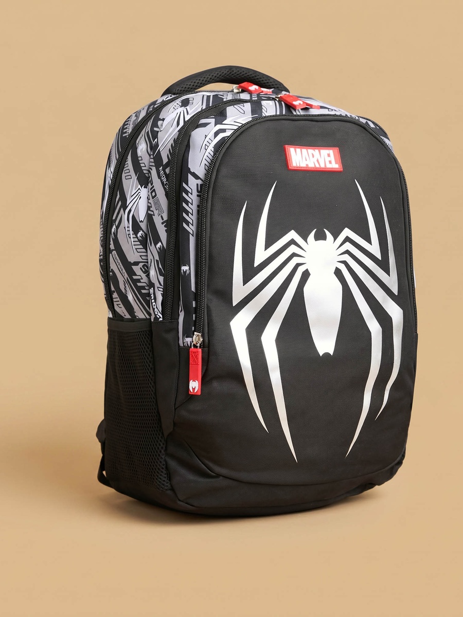 Spider-Man Print Backpack with Adjustable Shoulder Straps and Zip Closure