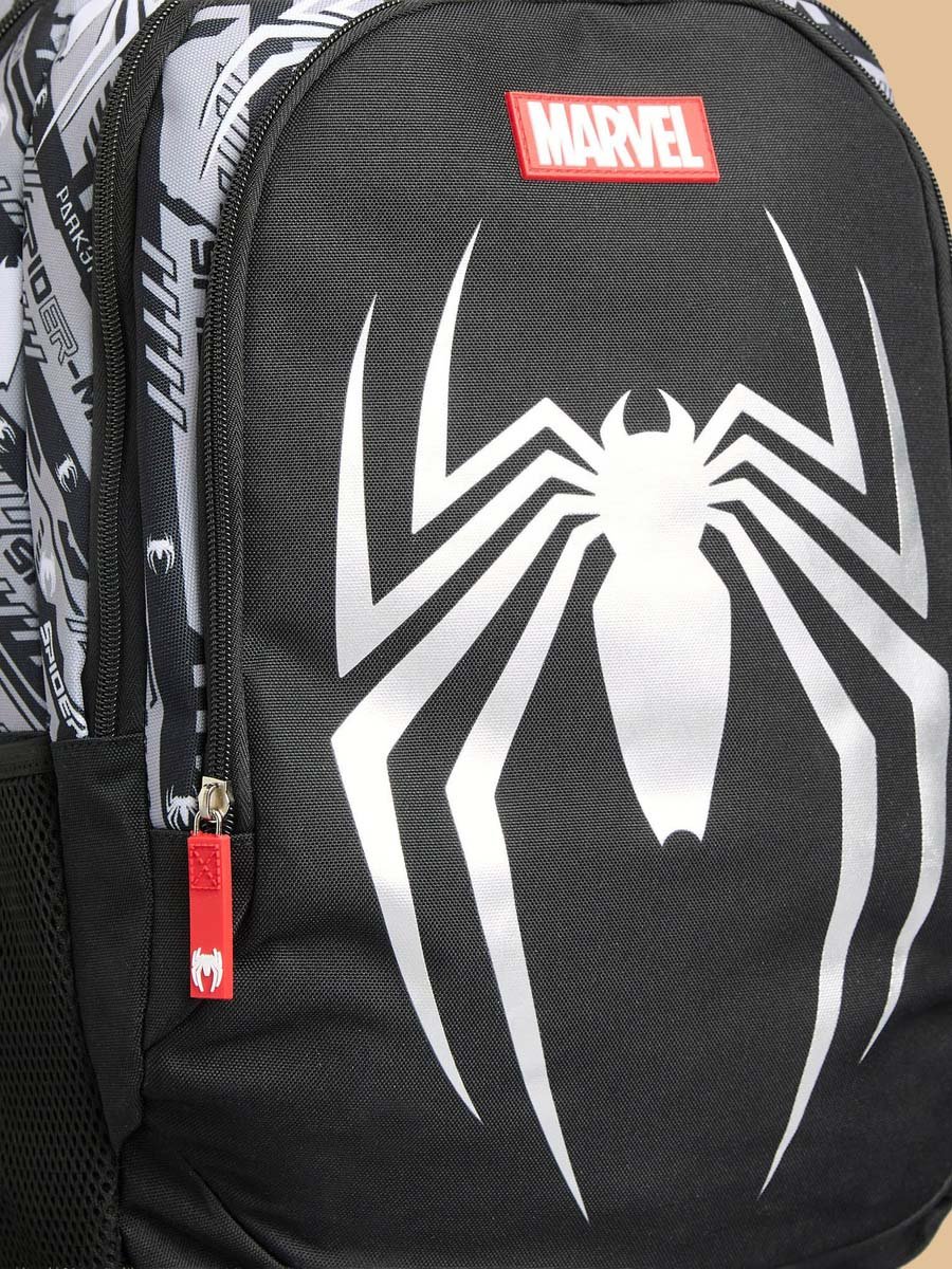 Spider-Man Print Backpack with Adjustable Shoulder Straps and Zip Closure