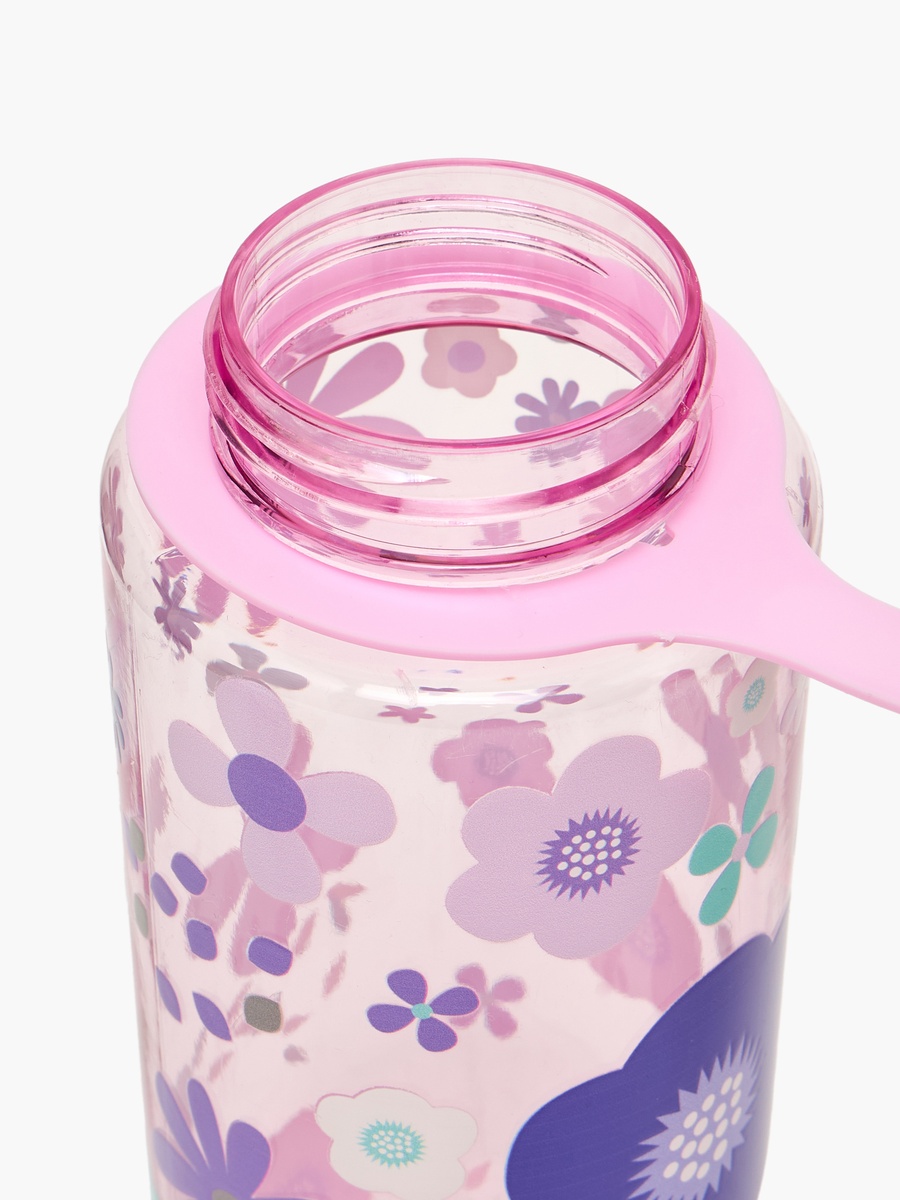 Floral Print Tritan Water Bottle with Spout and Spray Nozzle