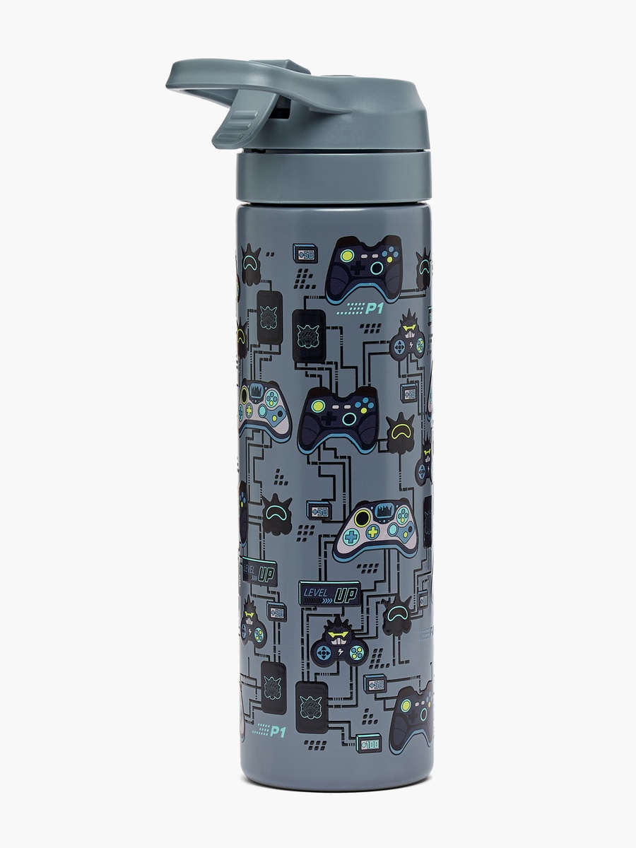 Game Controller Print Stainless Steel Water Bottle with Flip Spout and Handle - 540 ml
