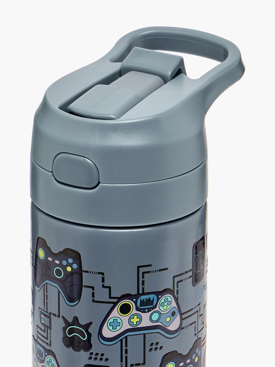 Game Controller Print Stainless Steel Water Bottle with Flip Spout and Handle - 540 ml