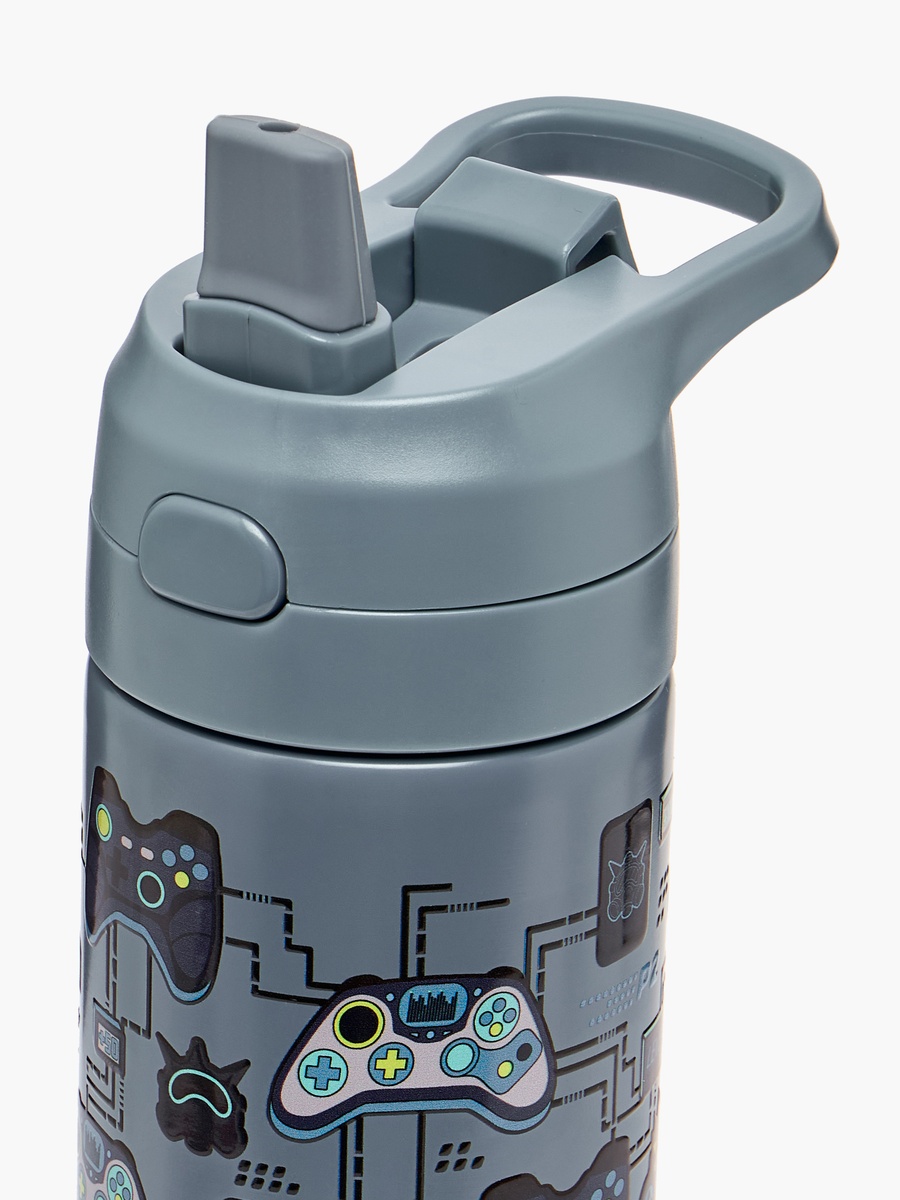 Game Controller Print Stainless Steel Water Bottle with Flip Spout and Handle - 540 ml