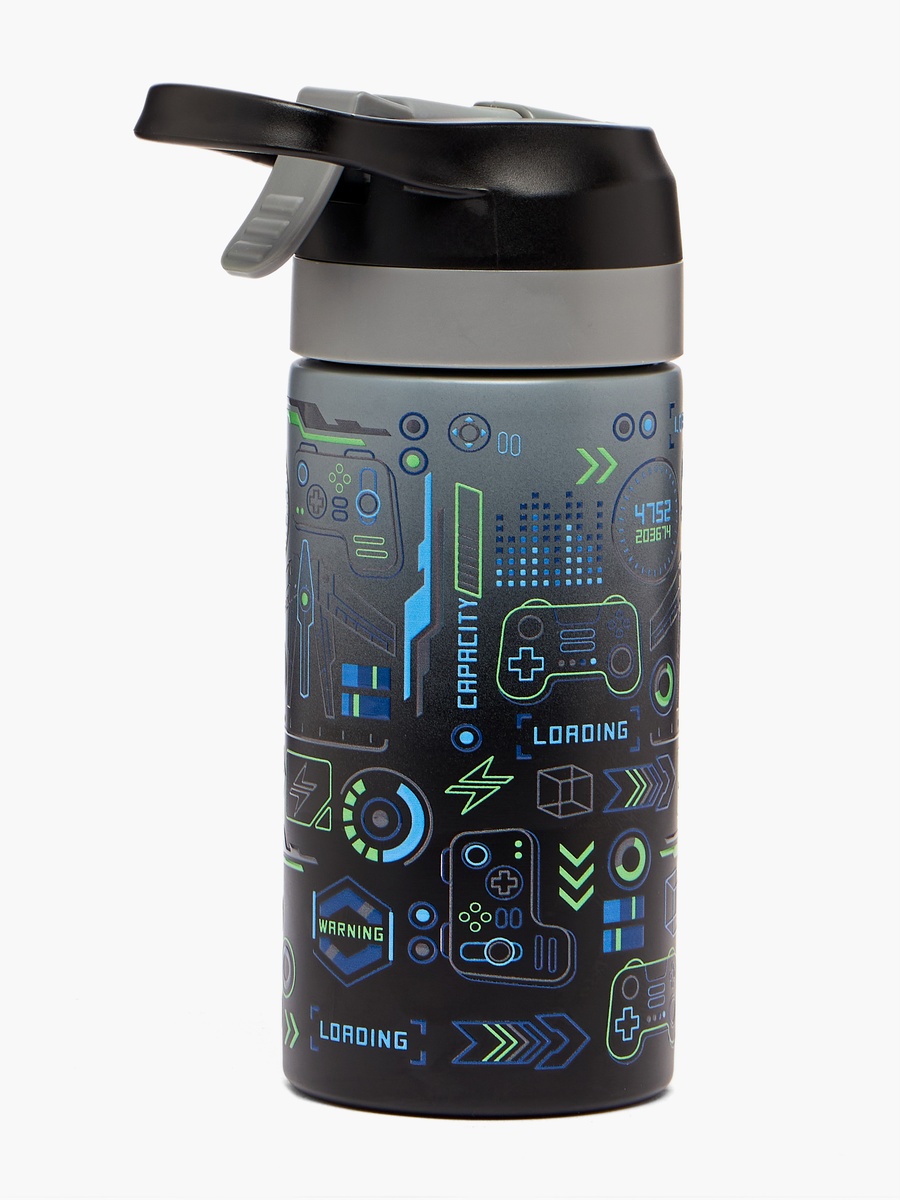Printed Stainless Steel Water Bottle with Spout - 320 ml