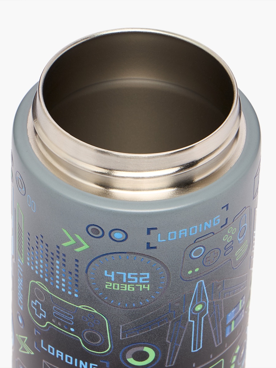 Printed Stainless Steel Water Bottle with Spout - 320 ml