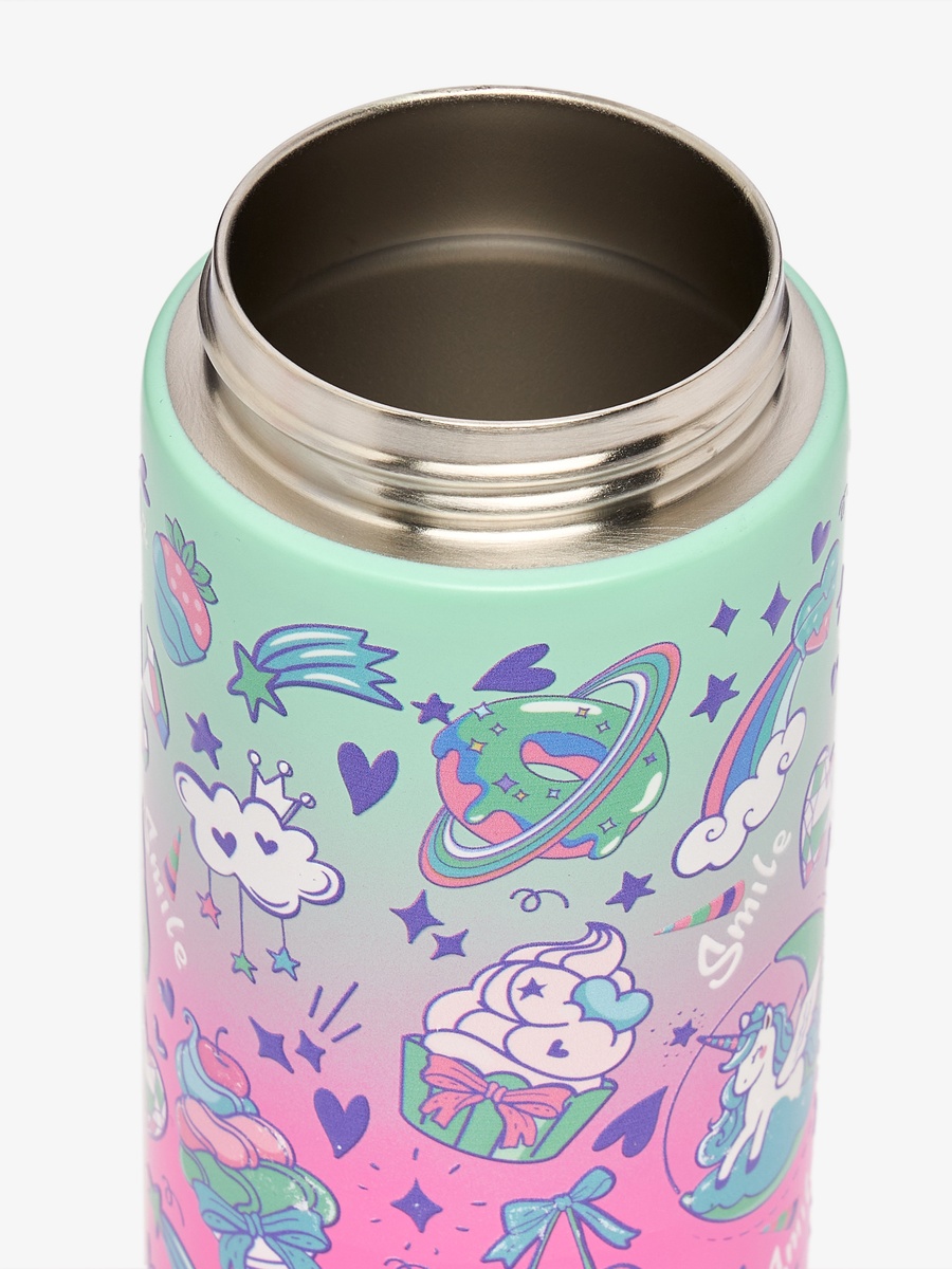 Unicorn Print Stainless Steel Water Bottle with Spout - 320 ml