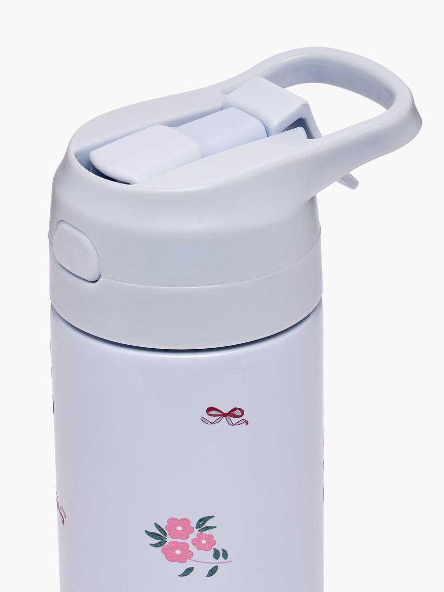 Printed Water Bottle with Straw - 320 ml