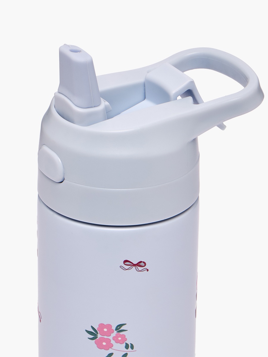 Printed Water Bottle with Straw - 320 ml