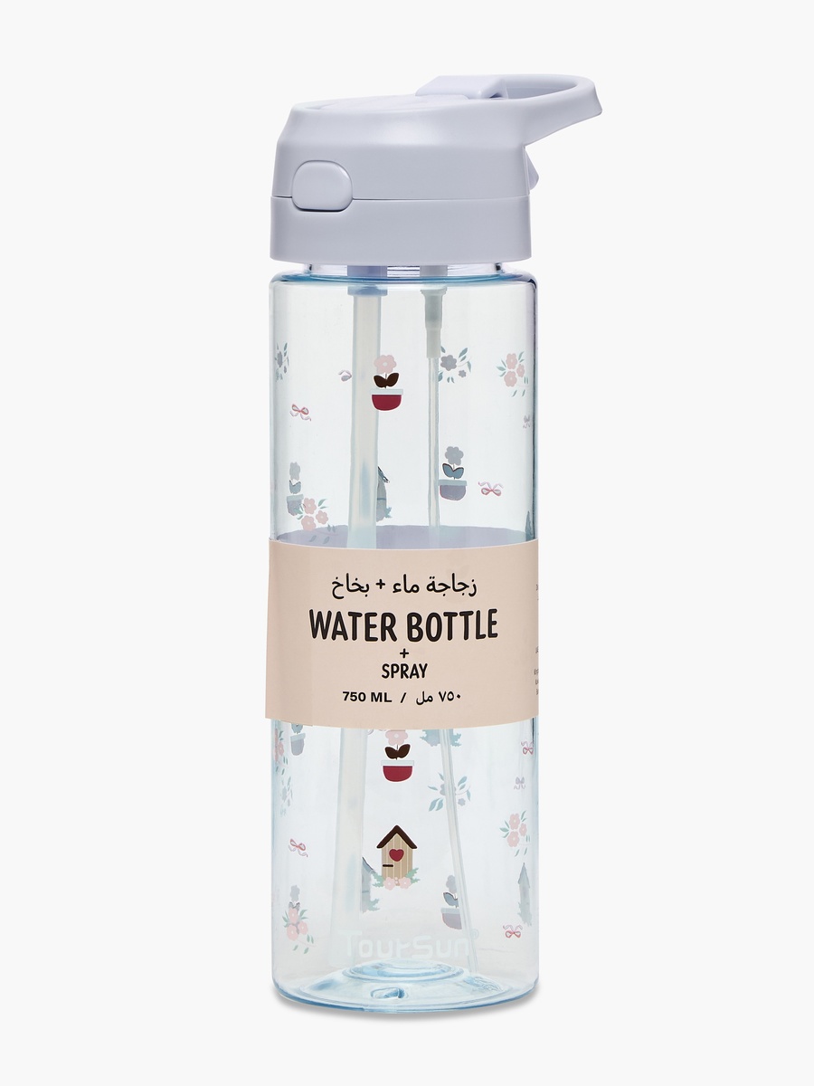 Printed Water Bottle with Spout and Spray - 750 ml