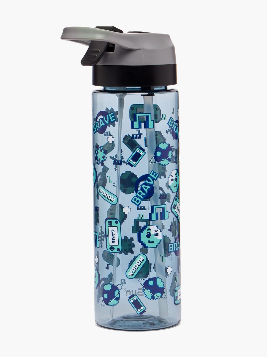 Gaming Print Water Bottle with Spout and Spray - 750 ml