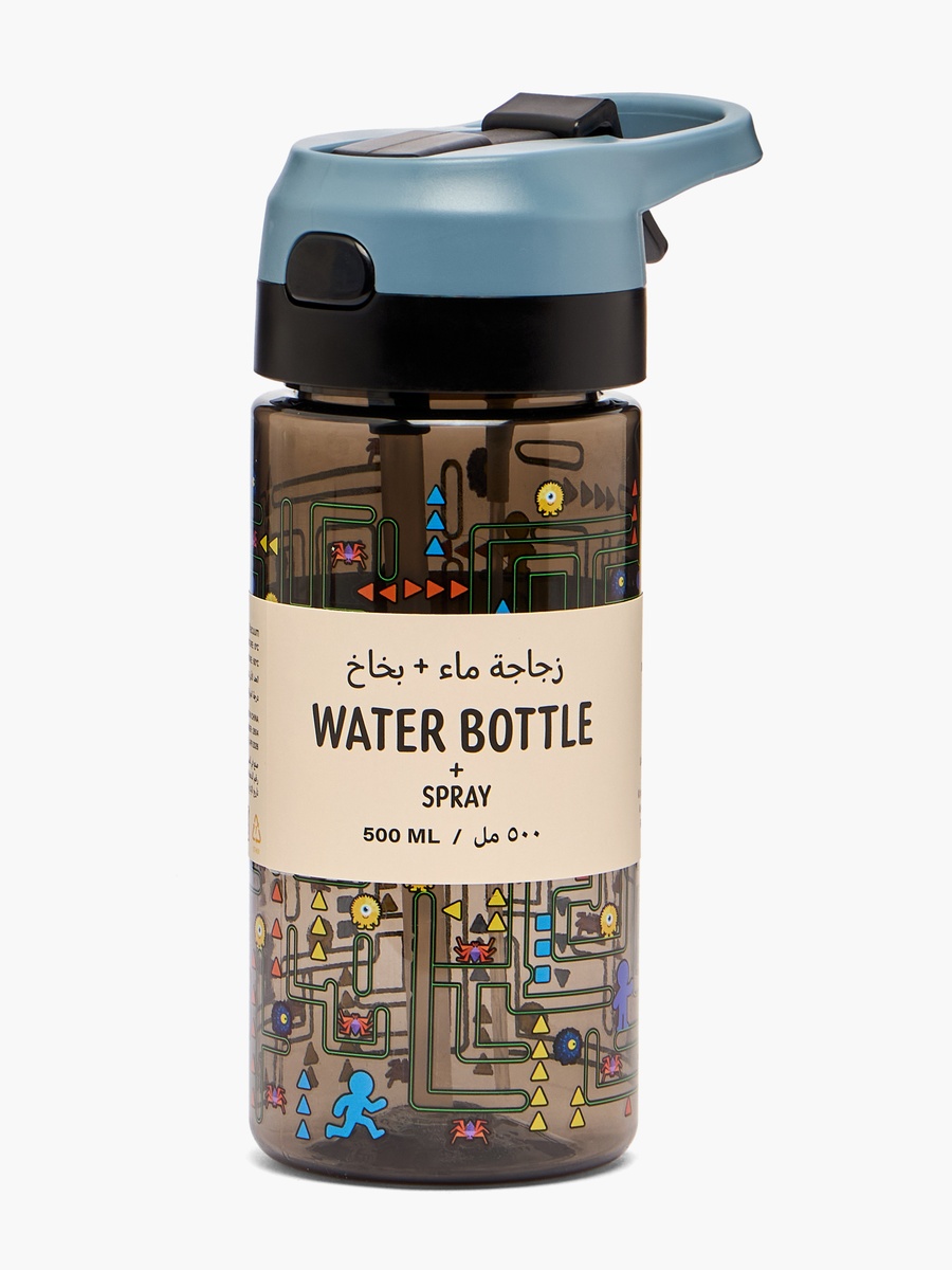 Gaming Print Water Bottle with Spout and Spray - 500 ml