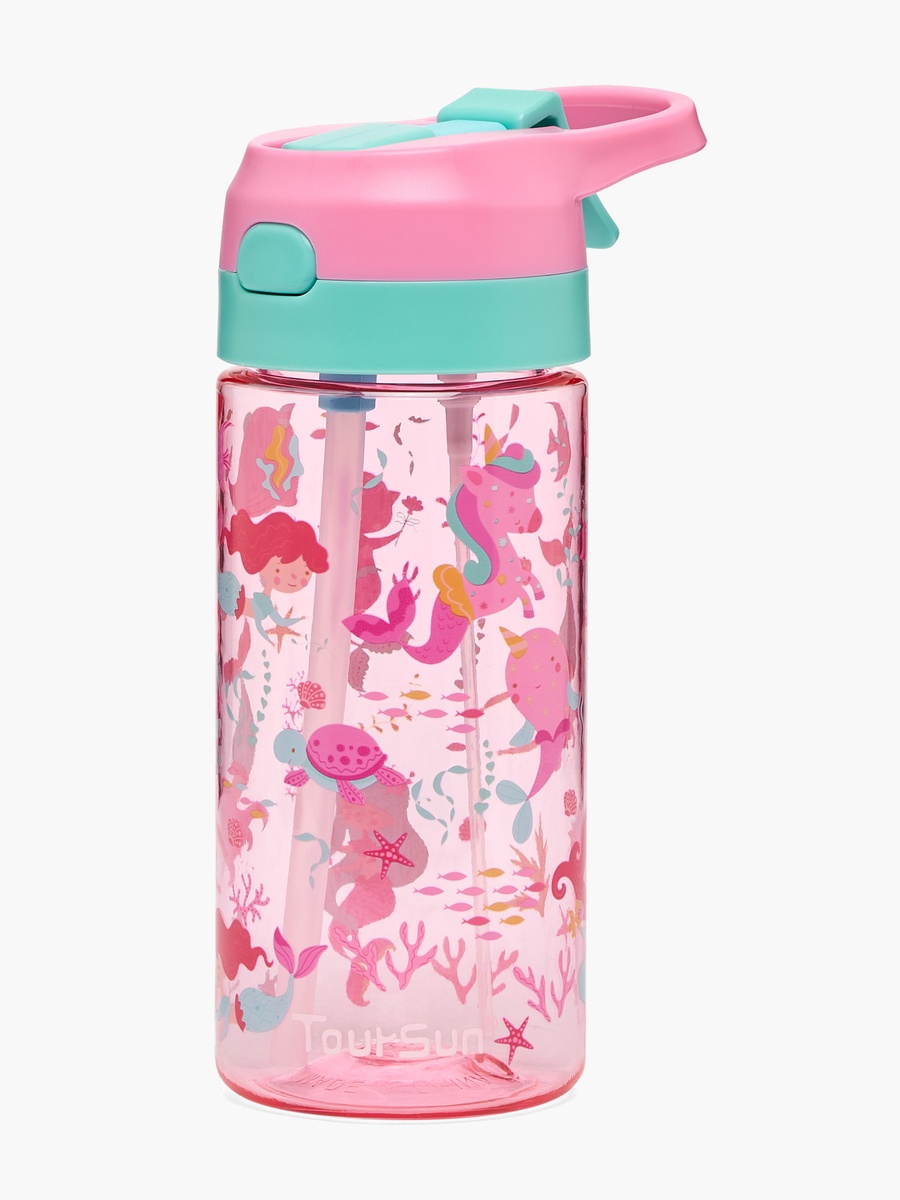 Unicorn Print Water Bottle with Spout and Spray - 500 ml