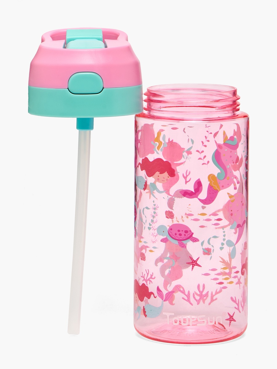Unicorn Print Water Bottle with Spout and Spray - 500 ml
