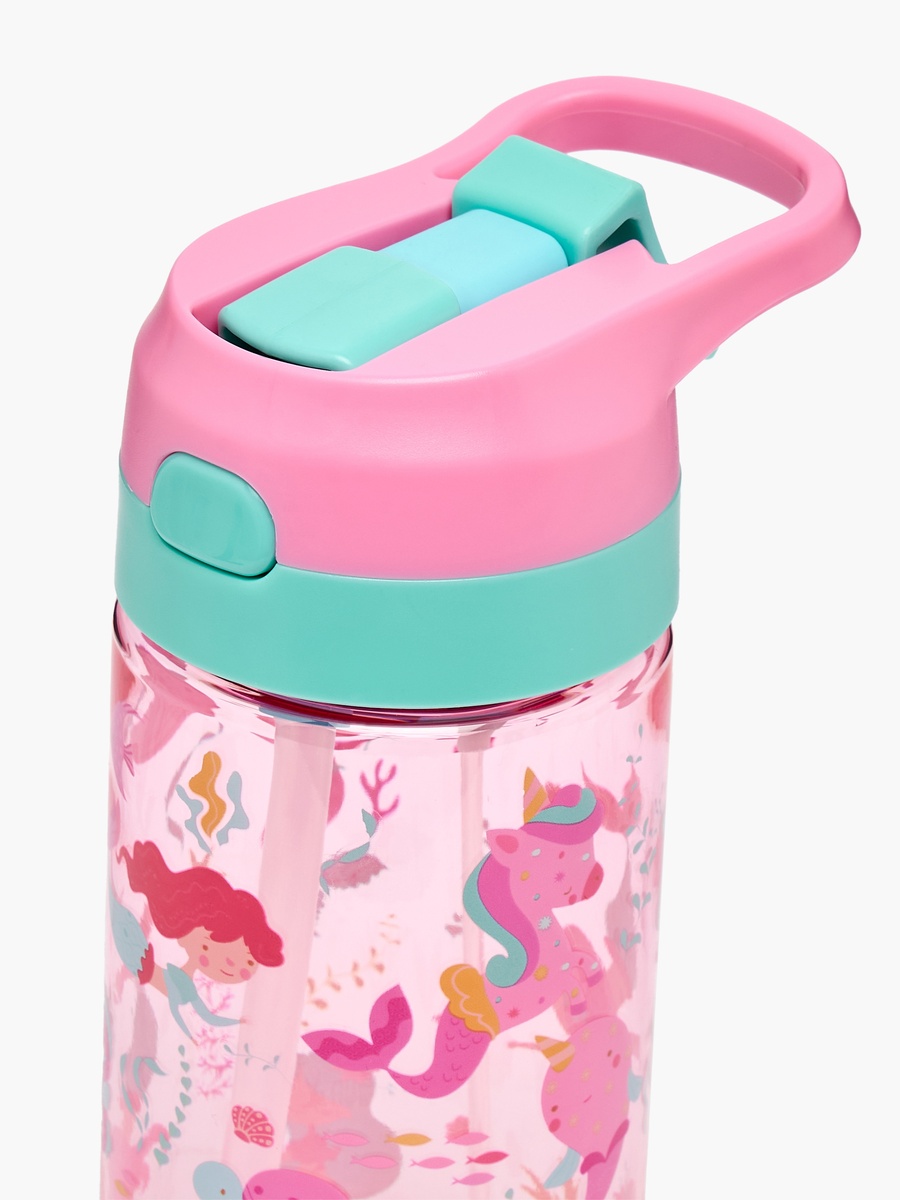 Unicorn Print Water Bottle with Spout and Spray - 500 ml