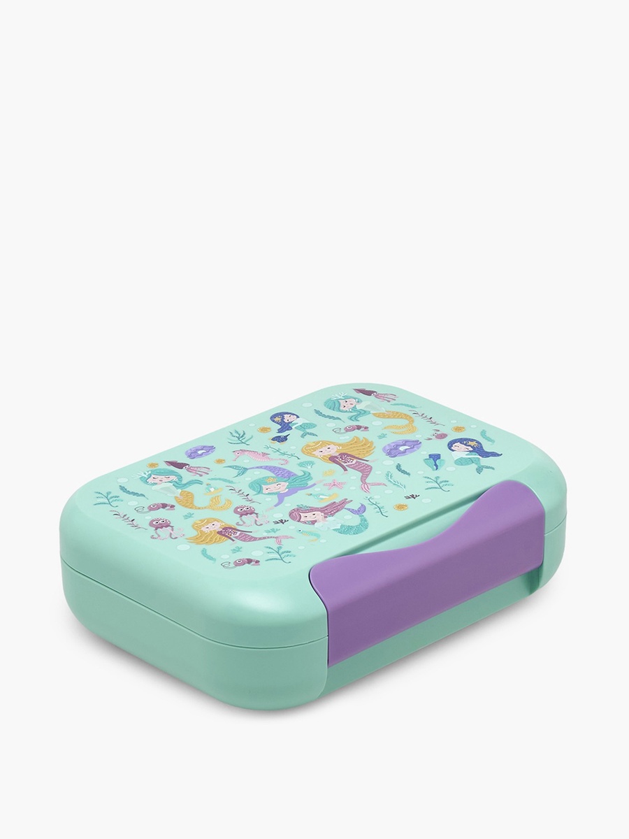 Mermaid Print Bento Lunch Box with Compartments - 1.2 L
