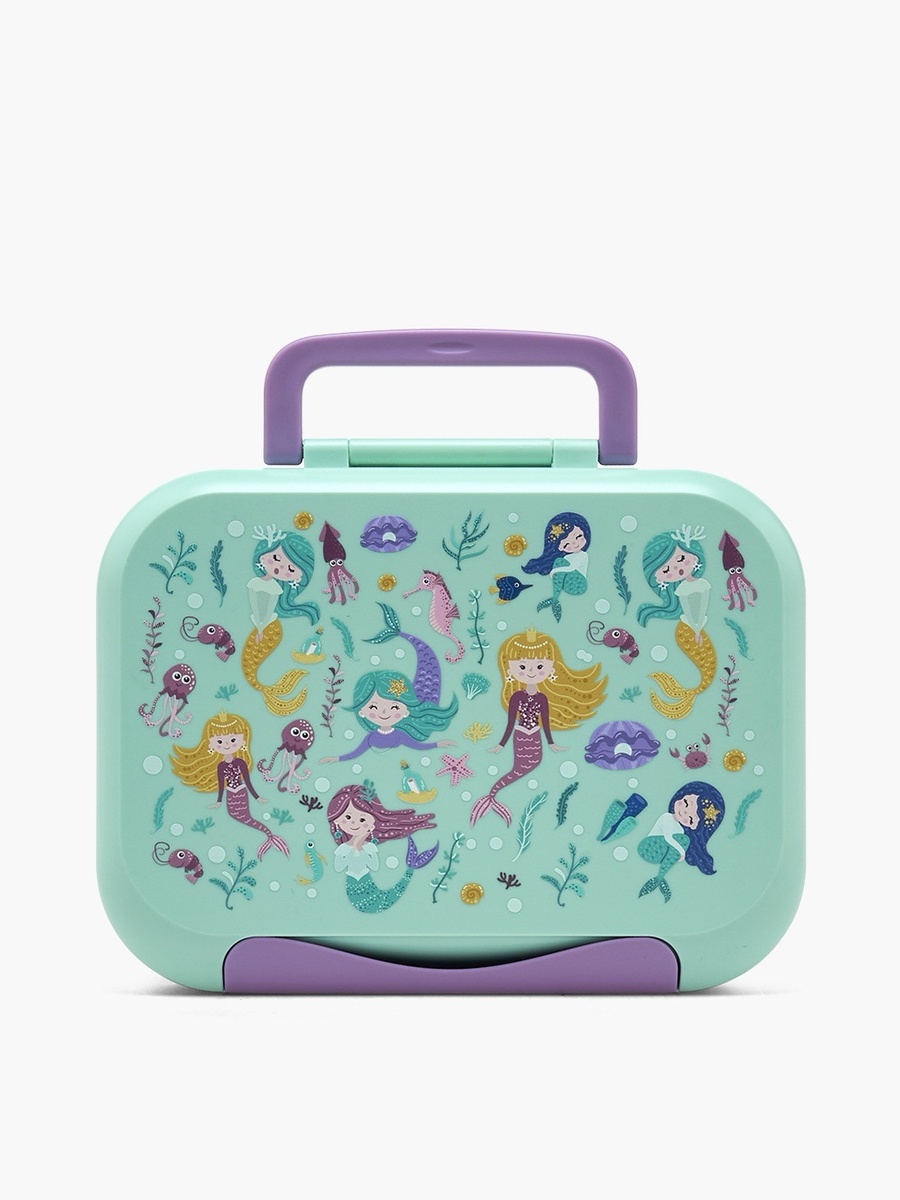 Mermaid Print Bento Lunch Box with Compartments - 1.2 L