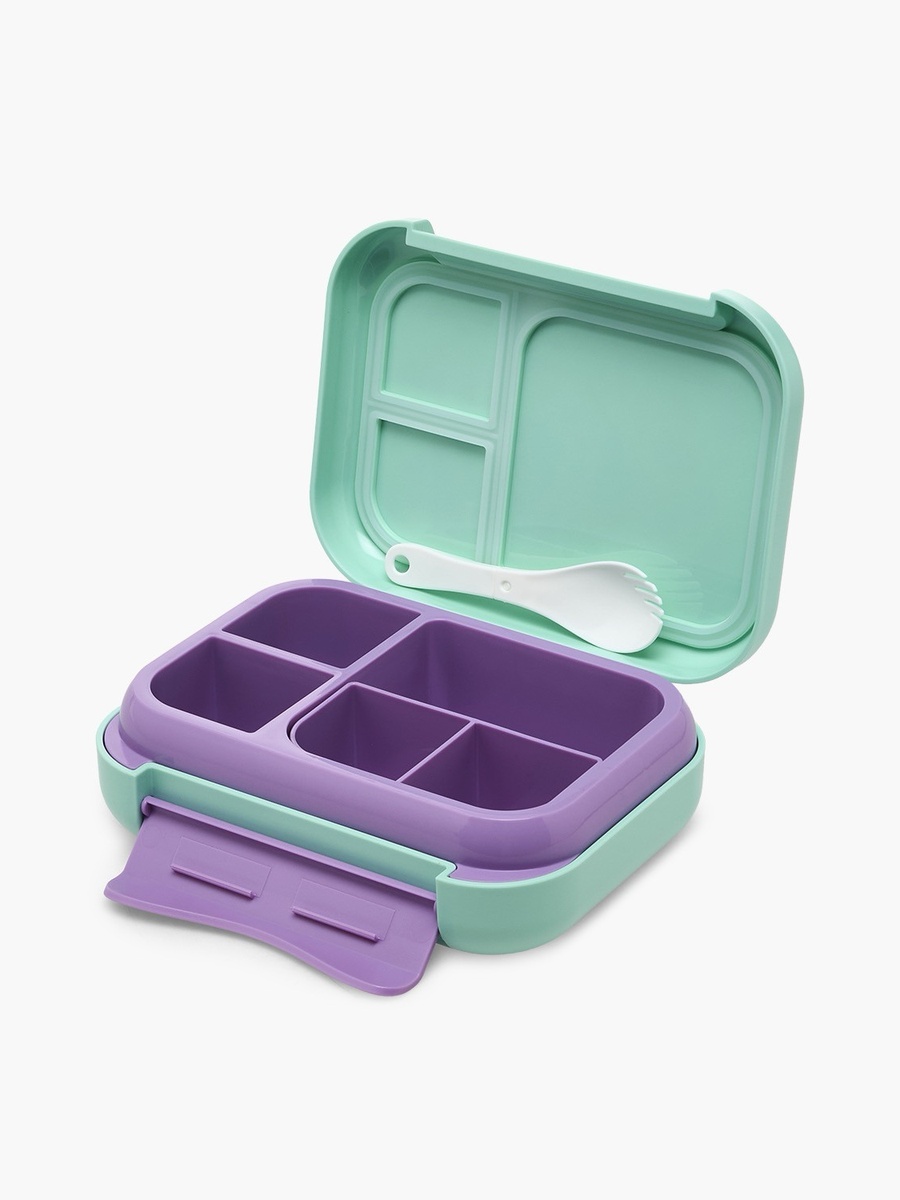 Mermaid Print Bento Lunch Box with Compartments - 1.2 L