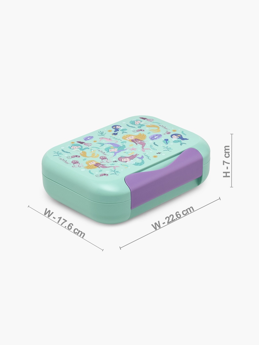 Mermaid Print Bento Lunch Box with Compartments - 1.2 L