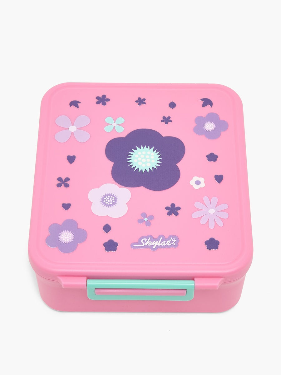 Floral Print Bento Lunch Box with Cutlery