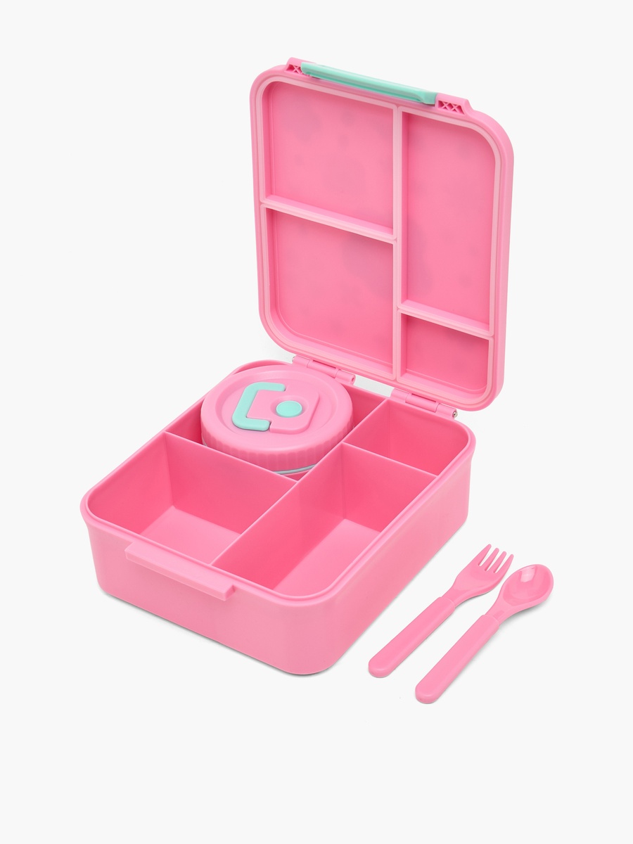 Floral Print Bento Lunch Box with Cutlery