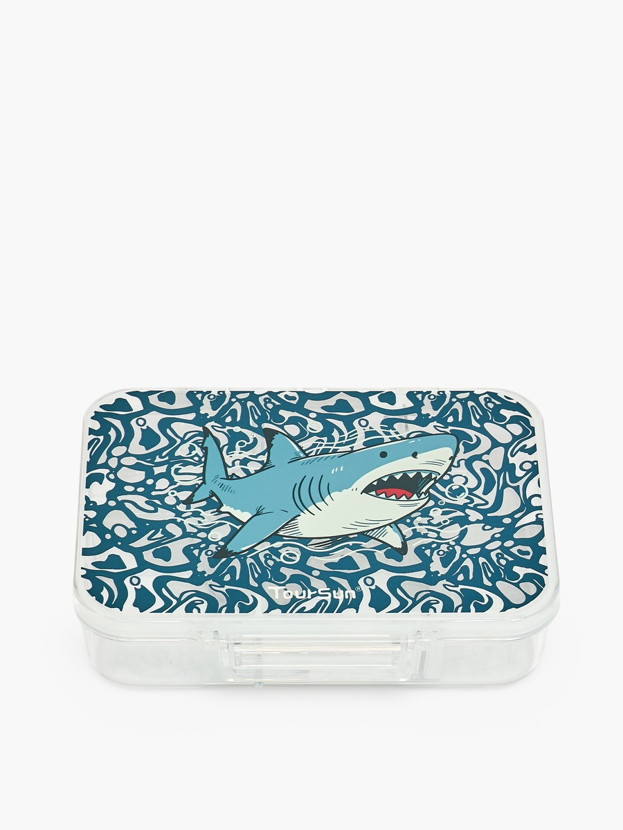 Shark Print Lunch Box with Compartments