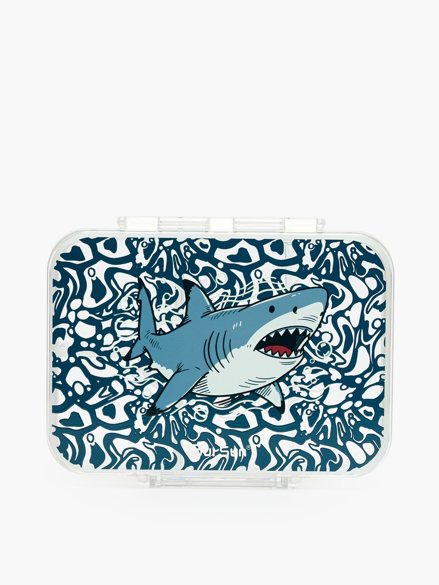 Shark Print Lunch Box with Compartments