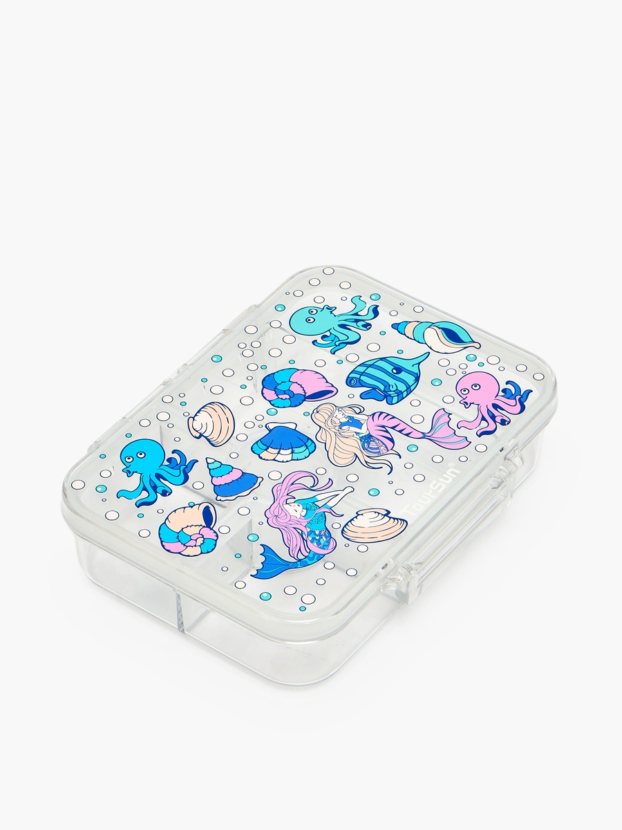 Mermaid Print Lunch Box with 5 Compartments - 850 ml