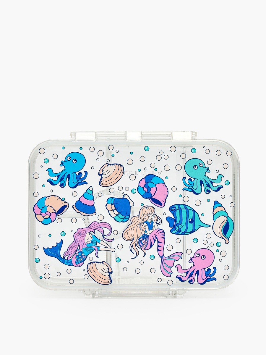 Mermaid Print Lunch Box with 5 Compartments - 850 ml