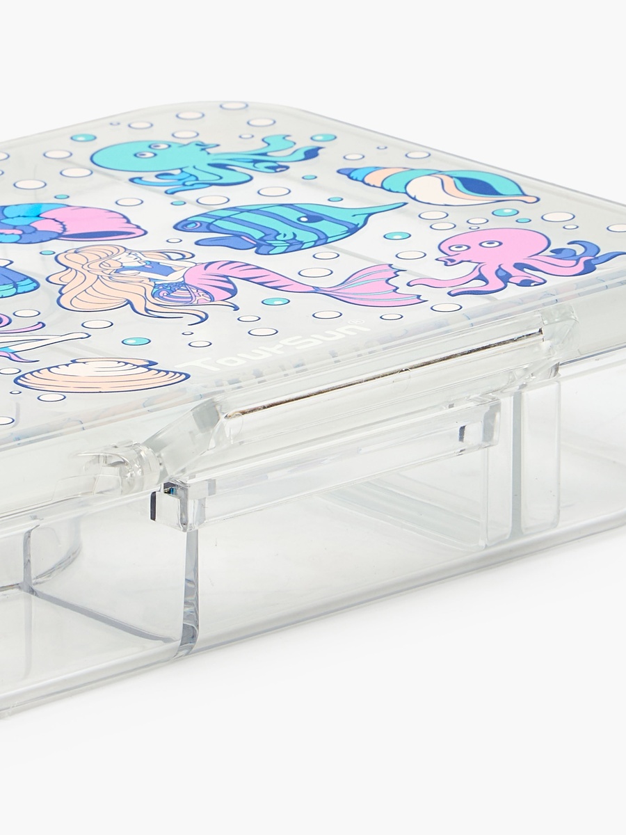 Mermaid Print Lunch Box with 5 Compartments - 850 ml