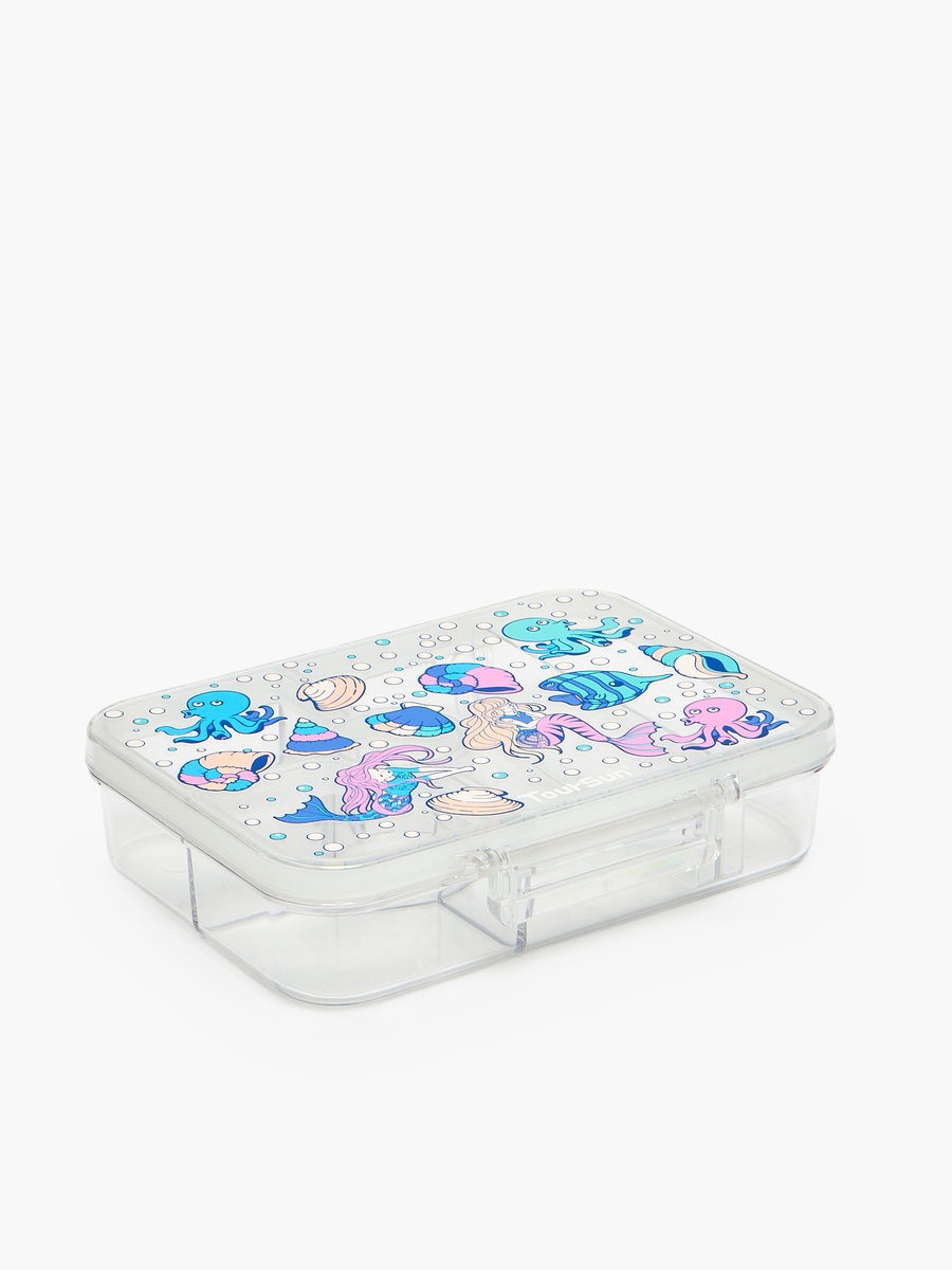 Mermaid Print Lunch Box with 5 Compartments - 850 ml