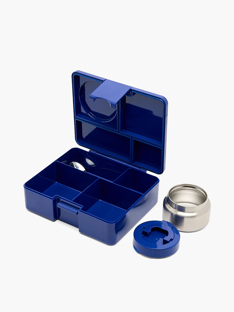 4-Compartment Bento Lunch Box with Food Jar and Cutlery