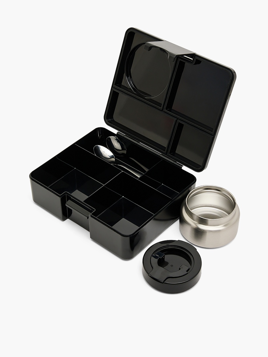 4-Compartment Bento Lunch Box with Food Jar and Cutlery