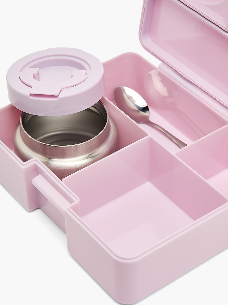 4-Compartment Bento Lunch Box with Food Jar and Cutlery