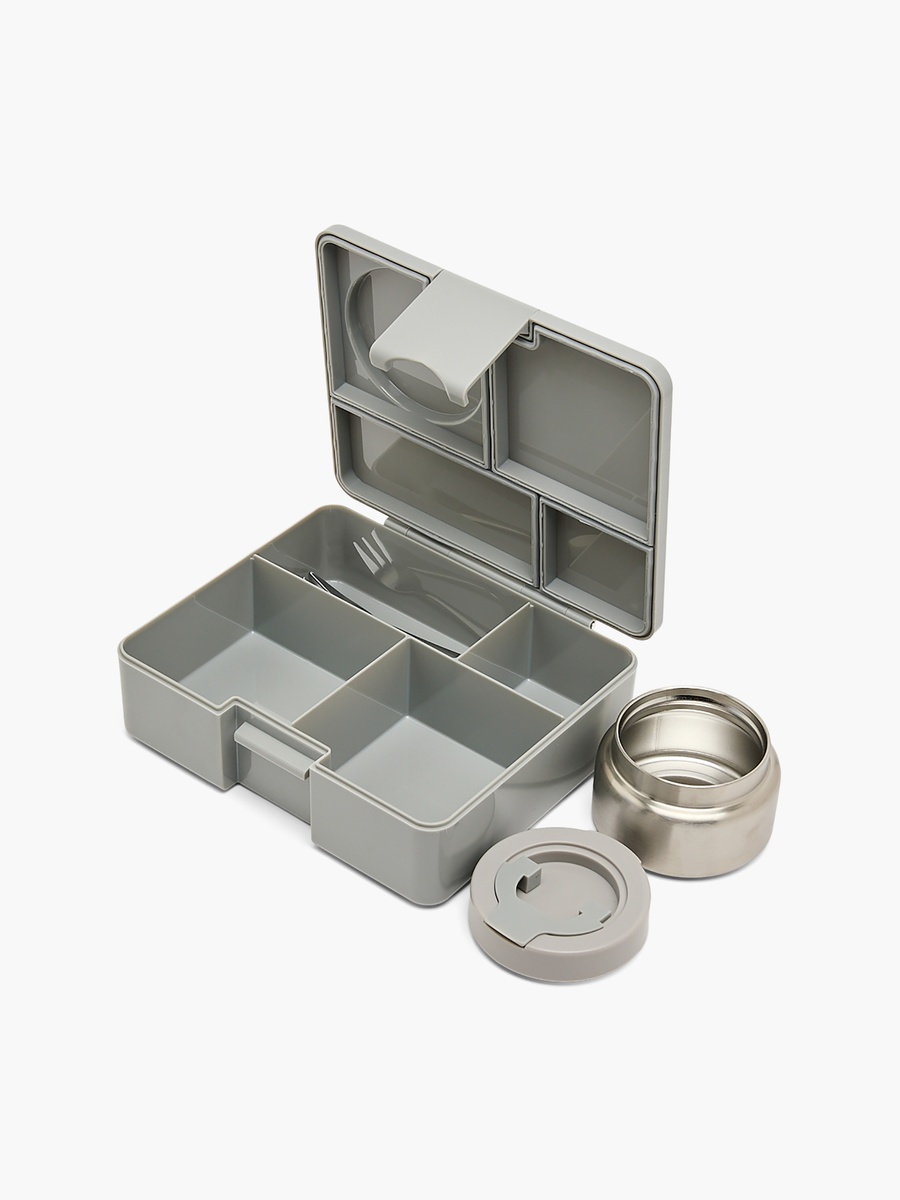 4-Compartment Bento Lunch Box with Food Jar and Cutlery