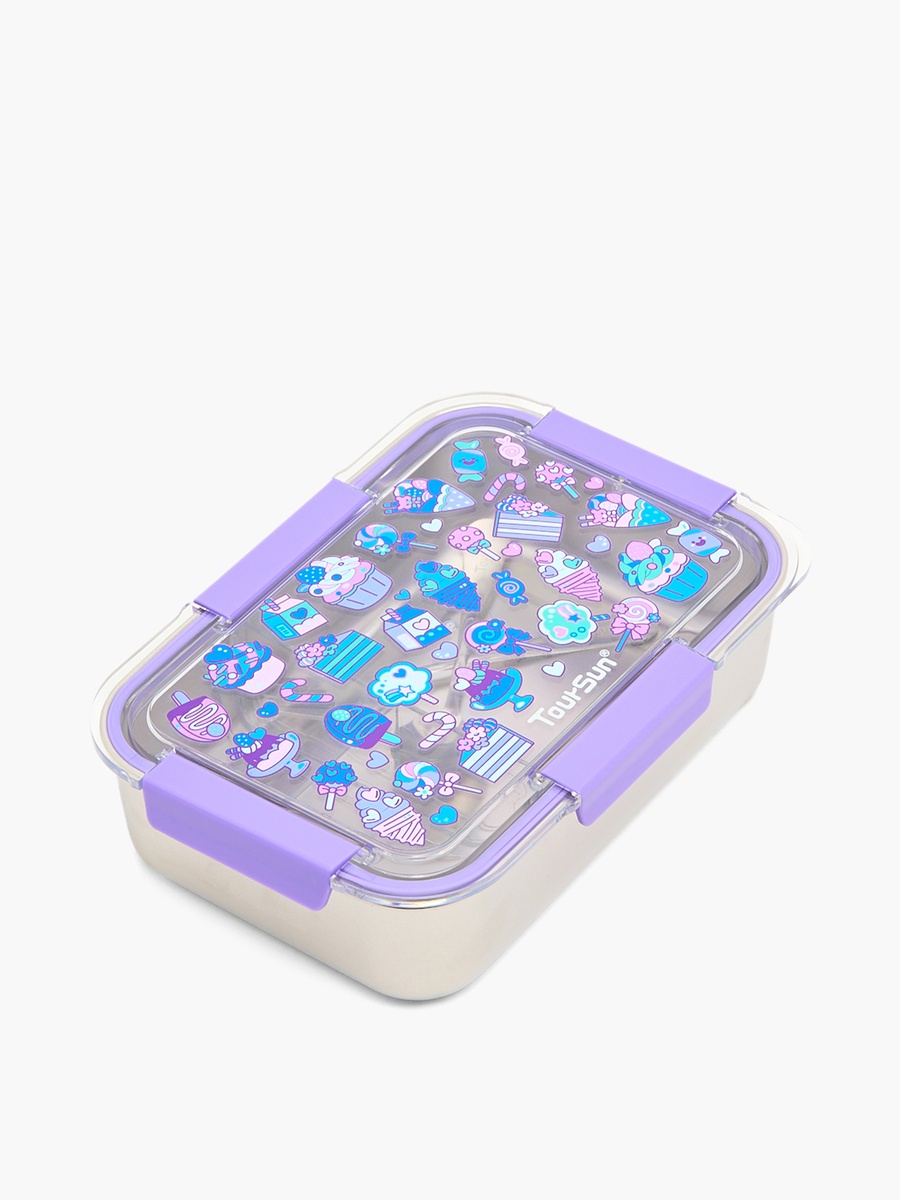 Ice Cream Print Bento Lunch Box with Compartments - 1.2 L