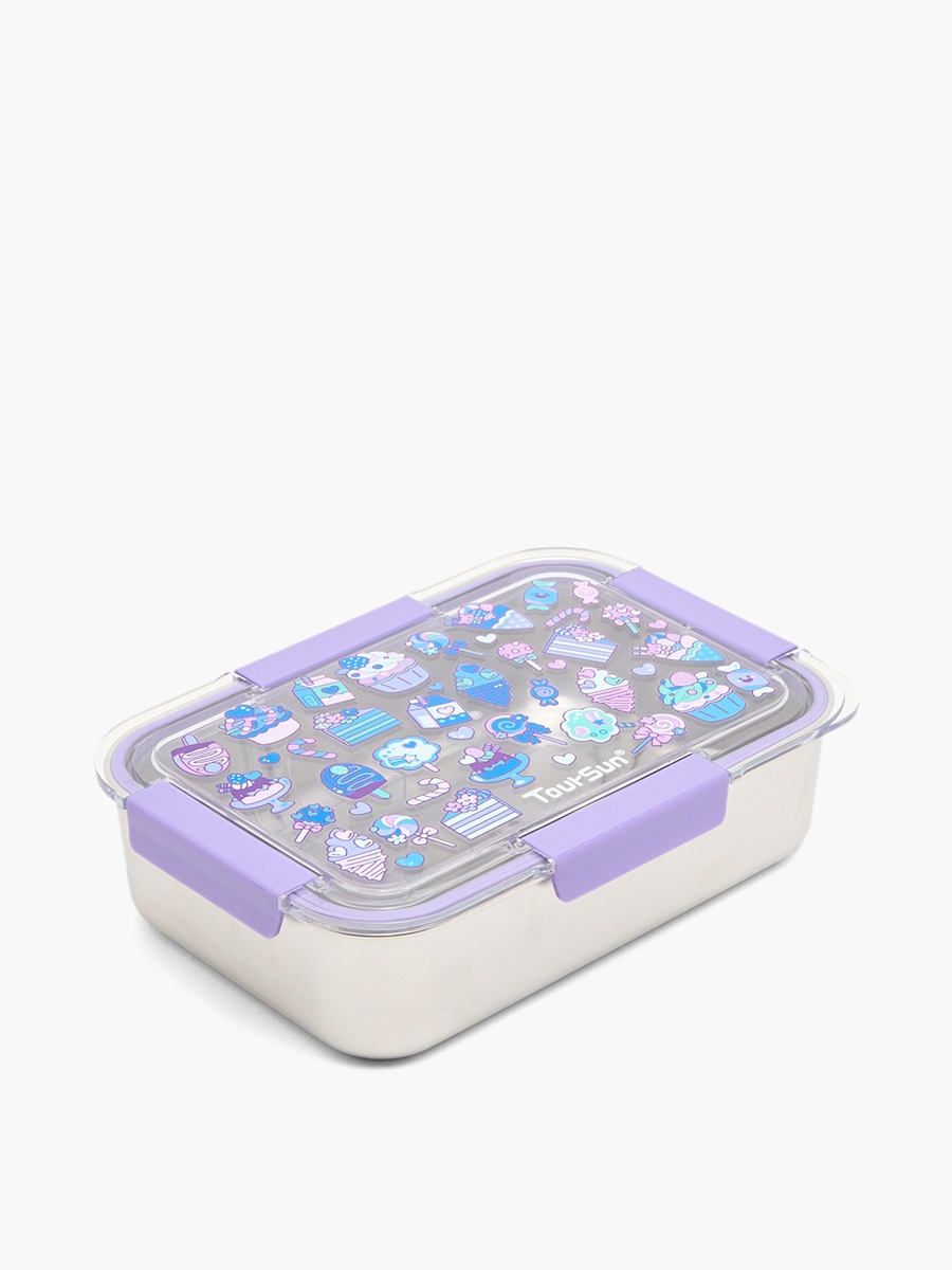 Ice Cream Print Bento Lunch Box with Compartments - 1.2 L