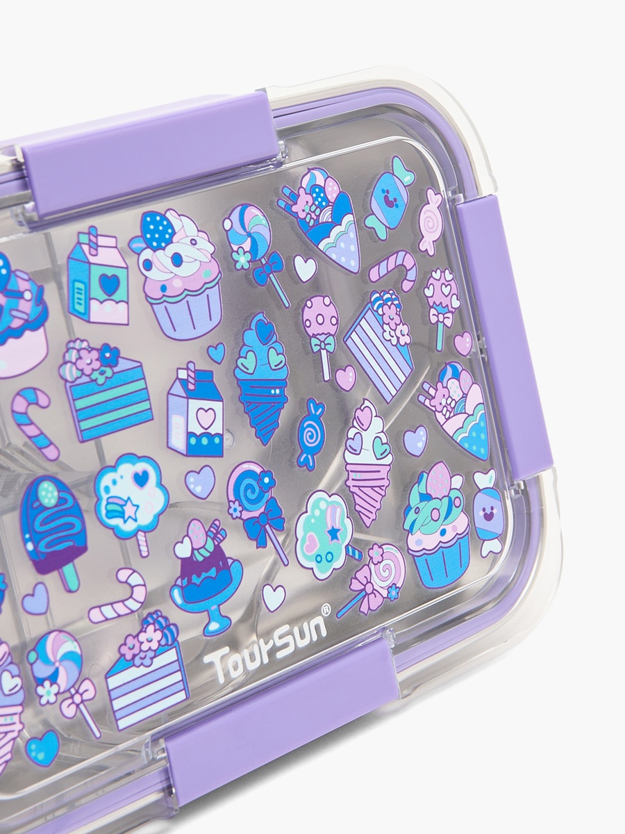 Ice Cream Print Bento Lunch Box with Compartments - 1.2 L