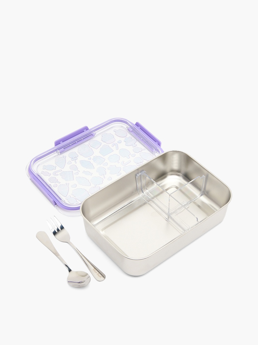 Ice Cream Print Bento Lunch Box with Compartments - 1.2 L