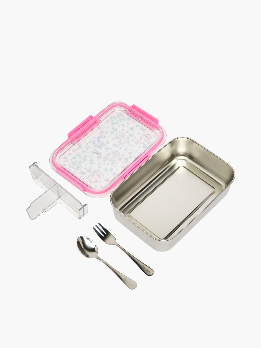 Cat Print Bento Lunch Box with 3 Compartments